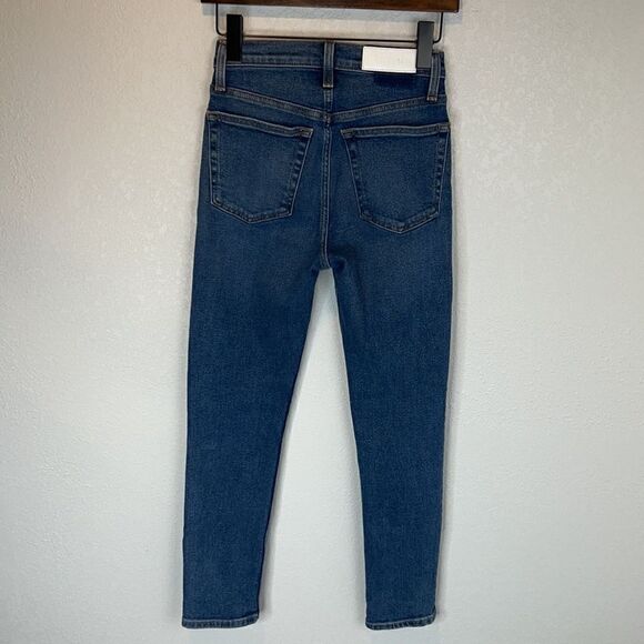 RE/DONE High Rise Comfort Stretch Ankle Crop Jeans Size 24 - Picture 6 of 14